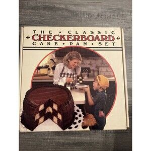 Vintage Bake King The Classic Checkerboard Cake Pan Set 9"